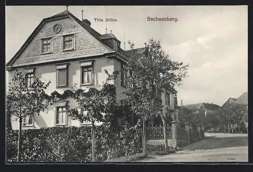 AK Sachsenberg / Lichtenfels, Villa Böhle und Strasse