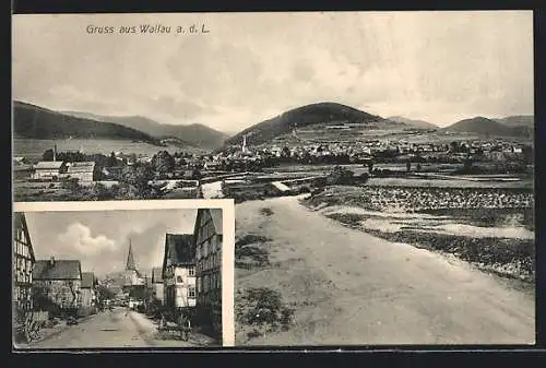AK Wallau a. d. L., Teilansicht, Strassenpartie mit Gebäudeansicht