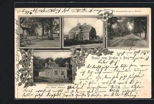 AK Brehm /Burg, Restaurant Brehm H. Böttcher, Villa Weidmannsheil, Promenadenweg