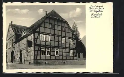 AK Rumbeck /Weser, Gast- u. Pensionshaus H. Teigeler