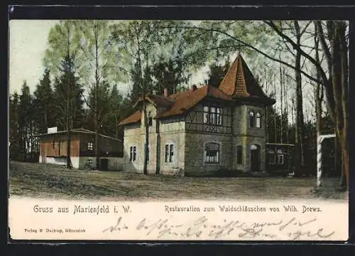 AK Marienfeld i. W., Restaurant zum Waldschlösschen von W. Drews