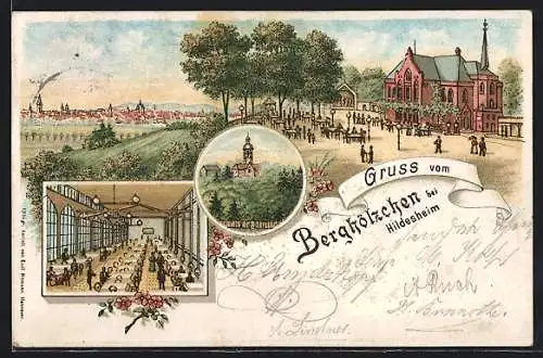 Lithographie Hildesheim, Berghölzchen, Ortsansichten