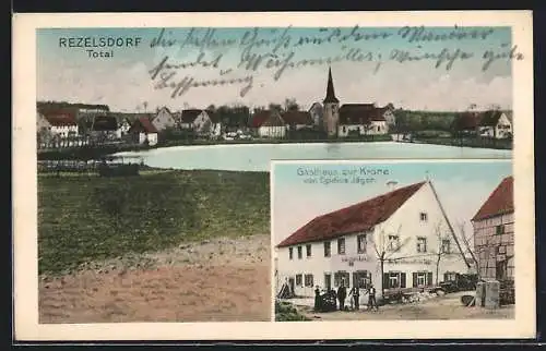 AK Rezelsdorf, Gasthaus zur Krone von Egidius Jäger, Total