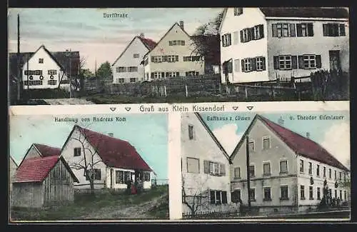 AK Klein Kissendorf, Gasthaus z. Löwen, Handlung von Andreas Koch, Dorfstrasse
