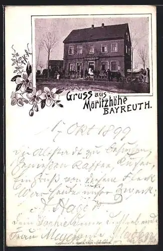 AK Bayreuth, Besucher am Gasthaus Moritzhöhe