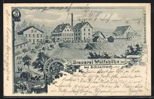 Künstler-AK Schnaittach, Brauerei Wolfshöhe