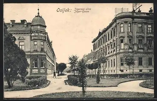 AK Osijek, Jäger-Gasse mit Anlagen