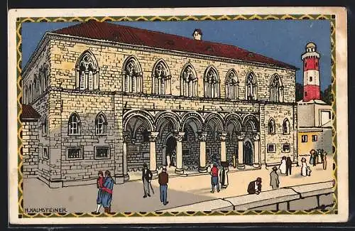 Künstler-AK H. Kalmsteiner: Ragusa, Darstellung vom Rektorenpalast