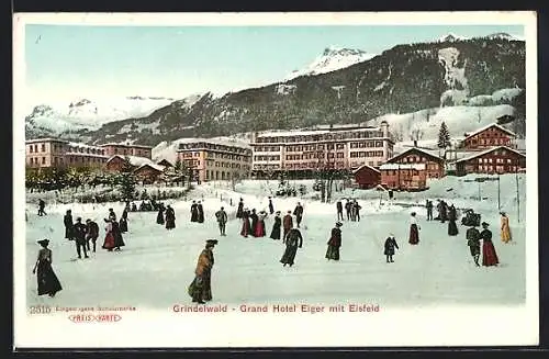 AK Grindelwald, Garnd Hotel Eiger mit Eisfeld