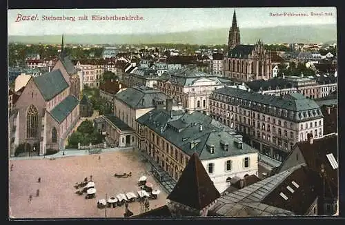AK Basel, Steinenberg mit Elisabethenkirche
