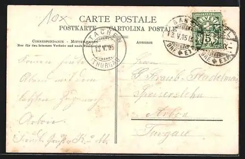 AK Basel, Steinenberg mit Elisabethenkirche