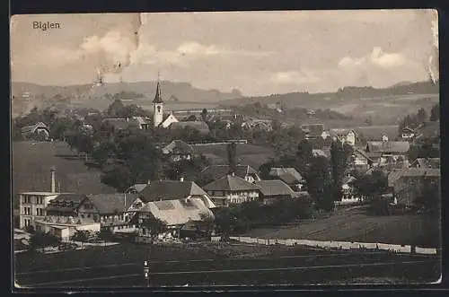 AK Biglen, Ortsansicht von einem Berg aus