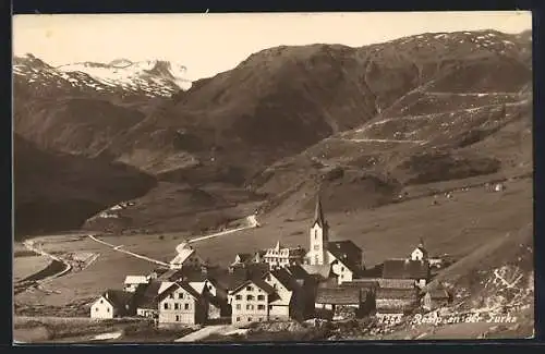 AK Realp an der Furka, Ortsansicht im Bergidyll