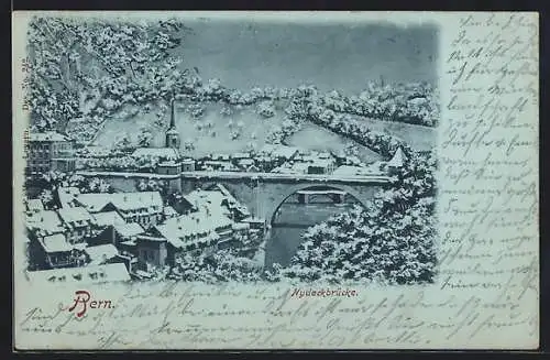 AK Bern, Nydeckbrücke im Winter