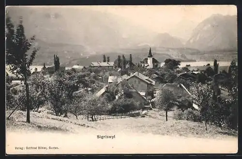 AK Sigriswyl, Ortsansicht mit Kirche
