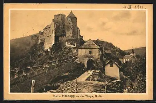 AK Hardegg an der Thaya, Blick zur Ruine
