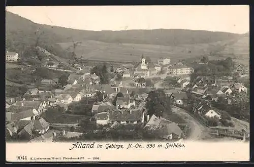 AK Alland im Gebirge, Blick vom Berg auf den Berg