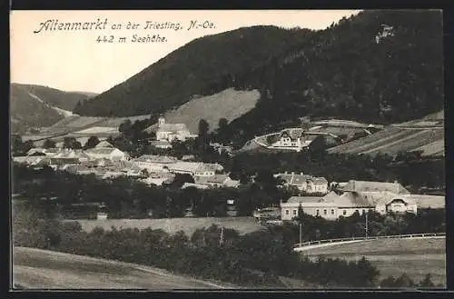 AK Altenmarkt an der Triesting, Totalansicht von einem Berg aus