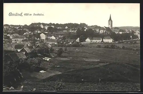 AK Gmünd, Ortsansicht von einer Anhöhe aus