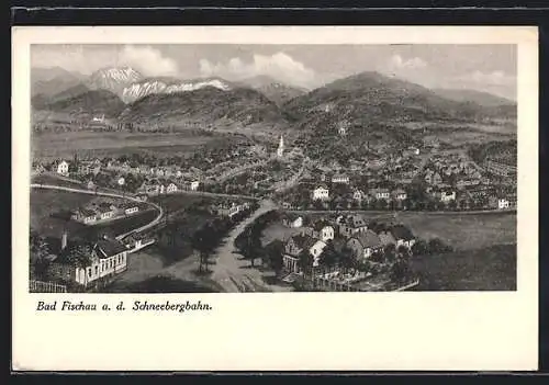 AK Bad Fischau /Schneebergbahn, Gesamtansicht mit Bergpanorama