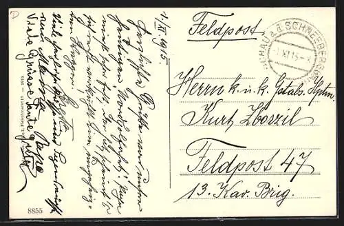 AK Fischau am Steinfelde, Panorama von einem Berg aus