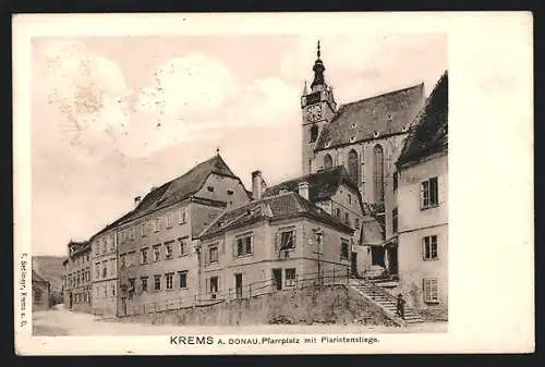 AK Krems a. Donau, Pfarrplatz mit Piaristenstiege