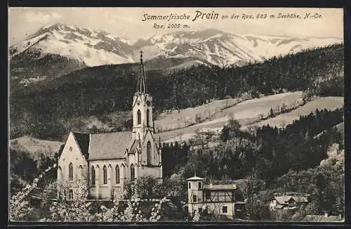 AK Prein an der Rax, Blick auf die Kirche