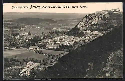 AK Pitten, Ortsansicht gegen Brunn