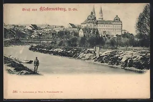 AK Klosterneuburg, Ortsansicht mit Kloster