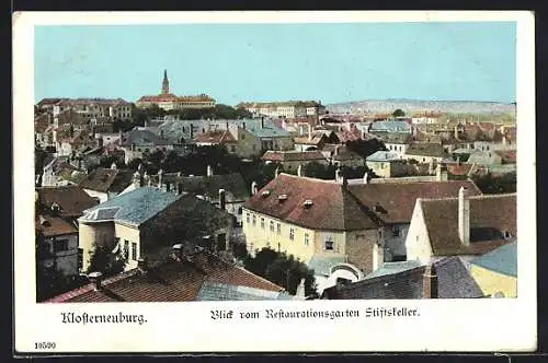 AK Klosterneuburg, Blick vom Restaurationsgarten Stiftskeller