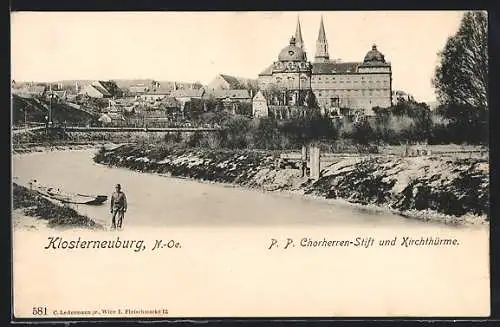 AK Klosterneuburg, Ortsansicht mit Kloster