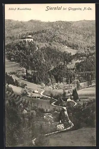 AK Gloggnitz, Blick ins Sierntal mit Schloss Kranichberg