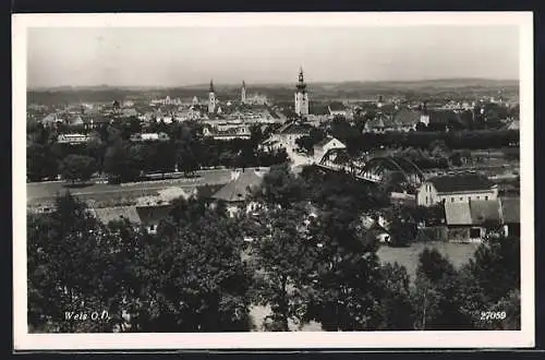 AK Wels, Totalansicht aus der Vogelschau