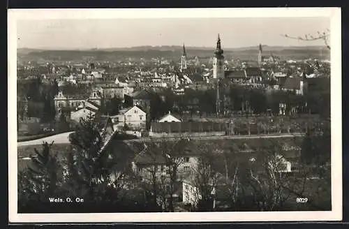 AK Wels, Totalansicht aus der Vogelschau