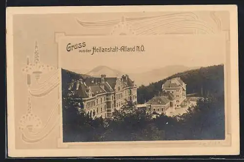 AK Alland, Heilanstalt aus der Vogelschau