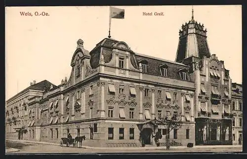 AK Wels, Ansicht vom Hotel Greif