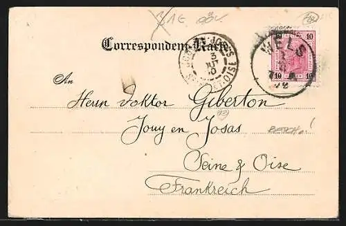 AK Wels, Panorama, Hauptplatz, Postgebäude