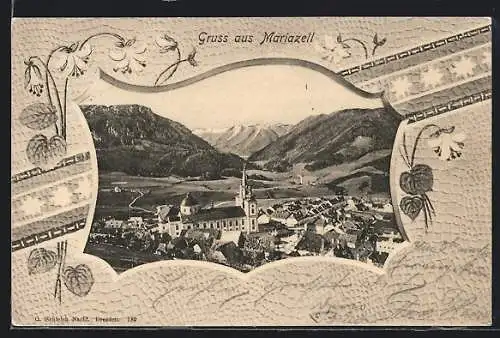 AK Mariazell, Totalansicht aus der Vogelschau