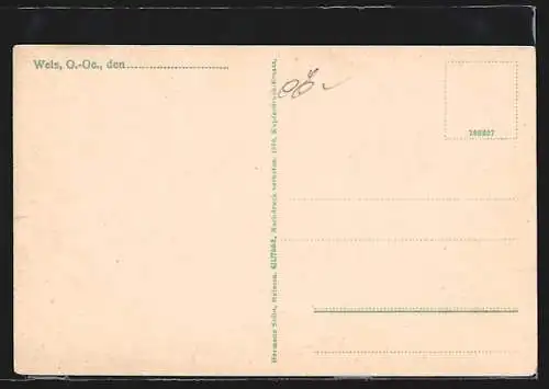 AK Wels, Stadtplatz mit Geschäften