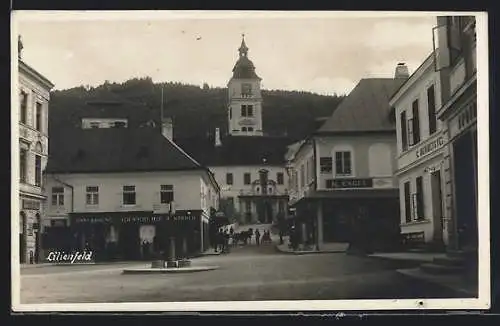 AK Lilienfeld, Hauptplatz mit Geschäften