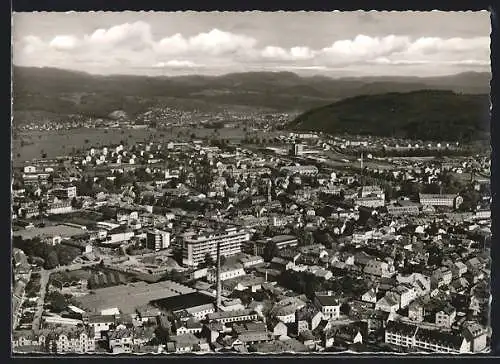 AK Lörrach, Ortspanorama aus der Vogelschau