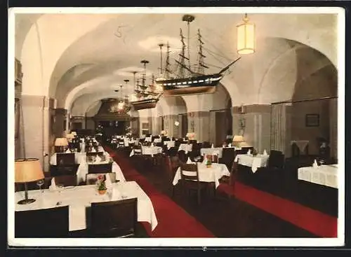 AK Hamburg, Ratsweinkeller-Grundsteinkeller mit historischer Grundstein-Nische