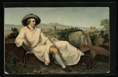 Künstler-AK Stengel & Co. Nr. 29166: Goethe in Italien