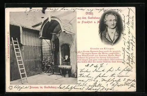 AK Alt-Frankfurt, Brunnen im Goethehaus