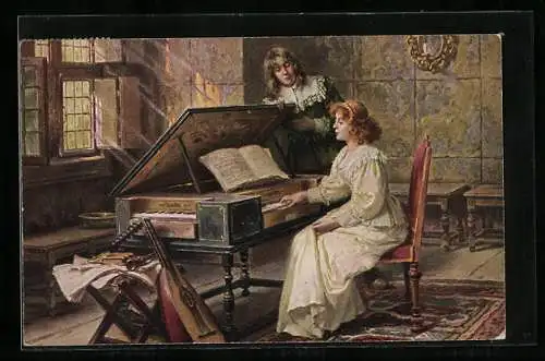 AK Liebesakkorde, Frau spielt auf einem Klavier, Mann singt