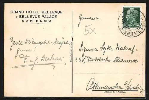 AK San Remo, Grand Hotel Bellevue & Bellevue Palace