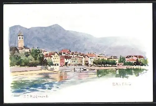 Künstler-AK Baveno, Ortsansicht