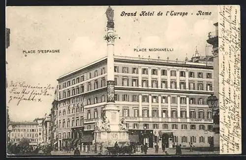 AK Rome, Grand Hotel de l`Europe, Place D`Espagne, Place Mignanelli