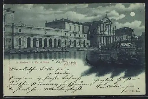 Mondschein-AK Venezia, La Stazione e Ponte degli Scalzi