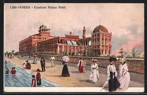 Künstler-AK Lido-Venezia, Excelsior Palace Hotel